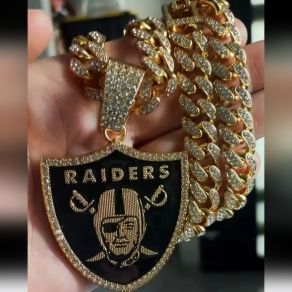 New Raiders football team iced out style 20" choose gold or silver - Picture 1 of 7